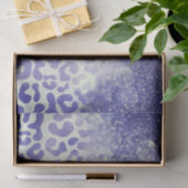 Papier Mousseline Empreinte de léopard Parties scintillant bleue (Cadeau)