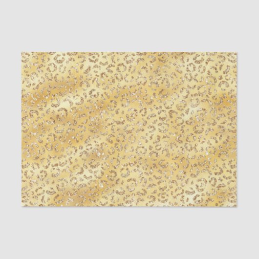 Papier Mousseline Empreinte de léopard Parties scintillant Gold Faux (Recto)