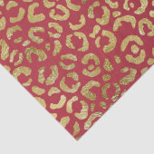 Papier Mousseline Empreinte de léopard Red Gold Glam (Détail)