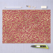 Papier Mousseline Empreinte de léopard Red Gold Glam (Artisanat)