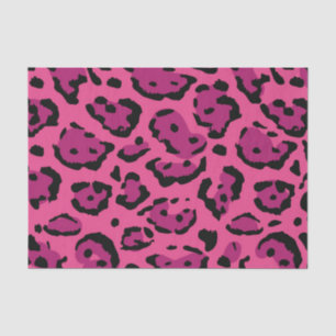 Papier Mousseline Empreinte de léopard rose