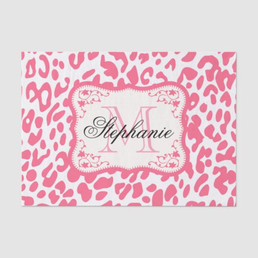 Papier Mousseline Empreinte de léopard rose (Recto)