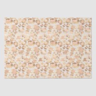 Papier Mousseline Empreinte de léopard rose blanc or chic