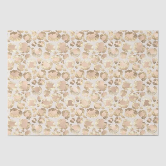 Papier Mousseline Empreinte de léopard rose blanc or chic (Recto)