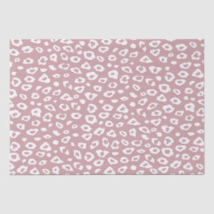 Papier Mousseline Empreinte de léopard rose et blanc