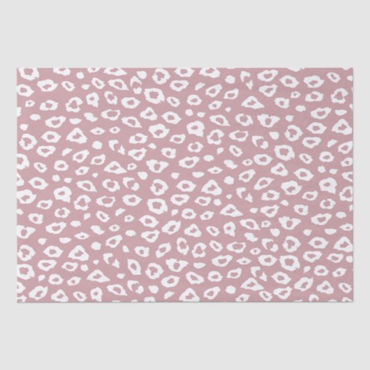 Papier Mousseline Empreinte de léopard rose et blanc (Recto)
