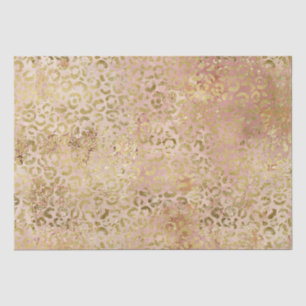 Papier Mousseline Empreinte de léopard rose Gold