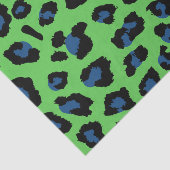 Papier Mousseline Empreinte de léopard vert et bleu (Détail)