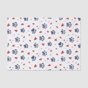 Papier Mousseline Empreinte de patte de chien Motif de coeur pour la