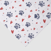 Papier Mousseline Empreinte de patte de cœur motif Saint-Valentin (Détail)