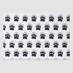 Papier Mousseline Empreinte de patte de l'ours noir brillant
