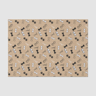 Papier Mousseline Empreinte de patte de thème de chien