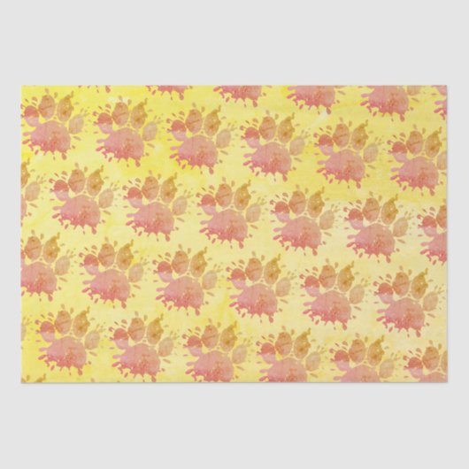 Papier Mousseline Empreinte de patte Distressed Paint Splatter Dog (Recto)