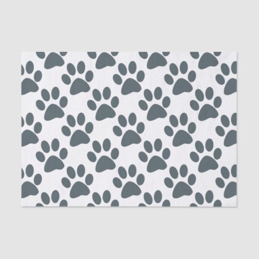 Papier Mousseline Empreinte de patte gris (Recto)