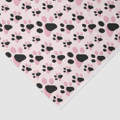 Papier Mousseline Empreinte de patte Rose Et Noir (Détail)