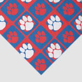 Papier Mousseline Empreinte répétée rouge, blanc et bleu (Détail)