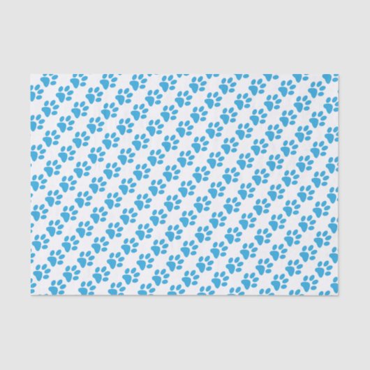 Papier Mousseline Empreintes de pattes bleus (Recto)
