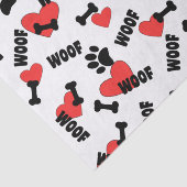 Papier Mousseline Empreintes de pattes Chien Os Coeur Et Bois Motif (Détail)
