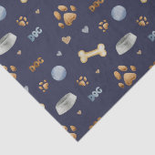 Papier Mousseline Empreintes de pattes de chiens et os mignons (Détail)