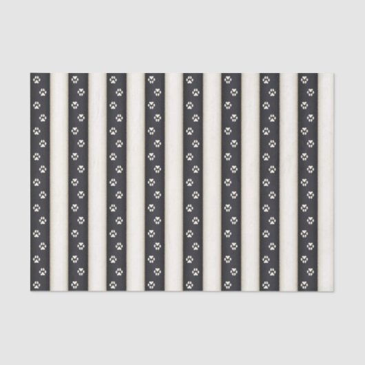 Papier Mousseline Empreintes de pattes de chiens sur Black & Antique (Recto)