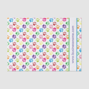 Papier Mousseline Empreintes de pattes multicolores
