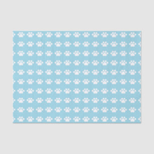 Papier Mousseline Empreintes de pattes sur Arrière - plan bleu