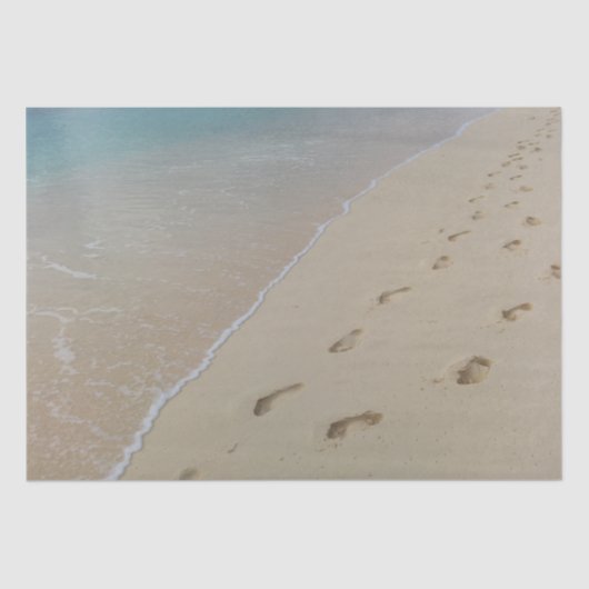 Papier Mousseline Empreintes de sable Découpage Arrière - plan Océan (Recto)