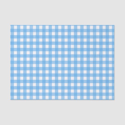 Papier Mousseline En vichy bleu ciel (Recto)