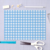 Papier Mousseline En vichy bleu ciel (Artisanat)