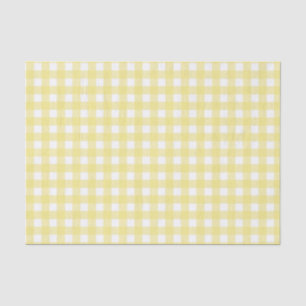 Papier Mousseline En vichy jaune pâle et blanc
