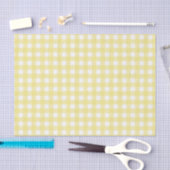 Papier Mousseline En vichy jaune pâle et blanc (Artisanat)