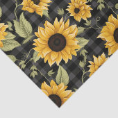 Papier Mousseline en vichy Motif tournesol (Détail)