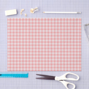 Papier Mousseline En vichy plaid rose et blanc