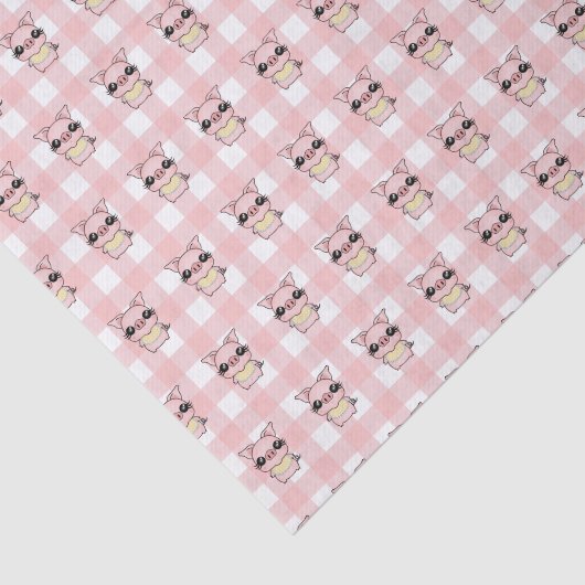 Papier Mousseline En vichy rose (Détail)