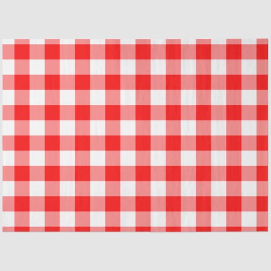 Papier Mousseline En vichy rouge vif personnalisé (Recto)