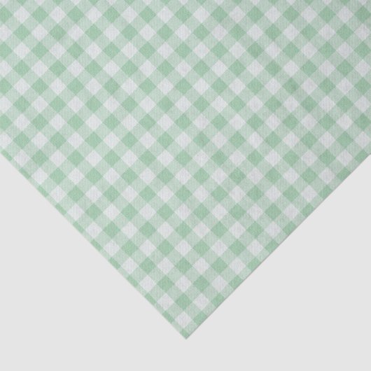 Papier Mousseline En vichy vert et blanc (Détail)
