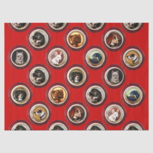 PAPIER MOUSSELINE ENAMÉRIQUES VICTORIENNES /PORTRAITS DE CHIEN MINIA