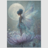 Papier Mousseline Enchanted Blue Fairy Watercolor Fantasy Decoupage (Recto)