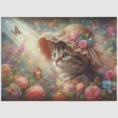 Papier Mousseline Enchanted Butterfly Garden and Cat Decoupage (Recto)