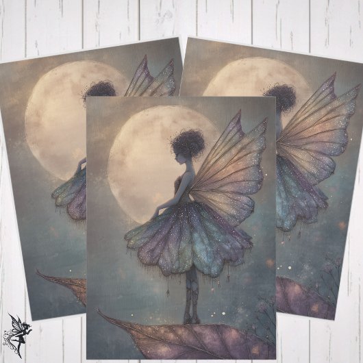 Papier Mousseline Enchanted Moonlight Fairy Watercolor Fantasy