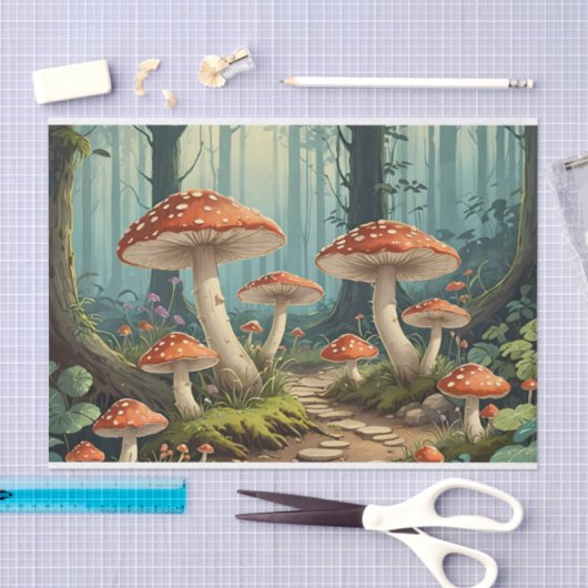 Papier Mousseline Enchanted Mushroom Forest (Artisanat)