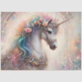 Papier Mousseline Enchanted Rainbow Unicorn Craft Decoupage  (Recto)
