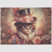 Papier Mousseline Enchanted Roses and Victorian Cat Decoupage (Recto)