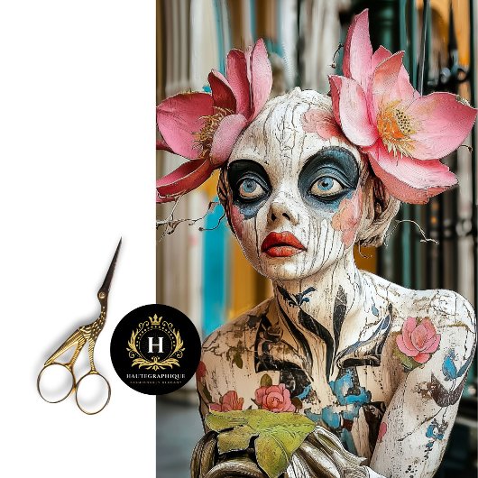 Papier Mousseline Enchanter Gothique Gargoyle Floral Crown Découpage