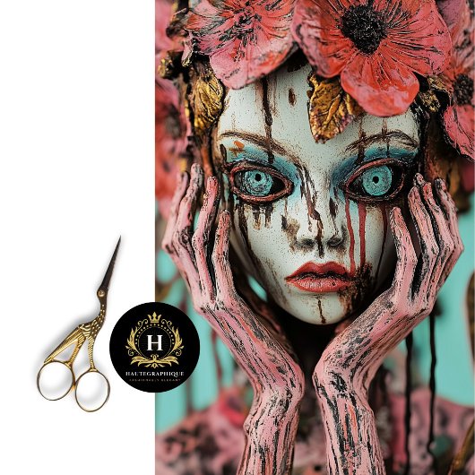 Papier Mousseline Enchanter Gothique Rose Floral Gargoyle Découpage