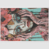 Papier Mousseline Enchanter Gothique Rose Floral Gargoyle Découpage (Recto)