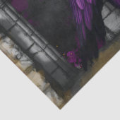 Papier Mousseline Enchanting Midnight Purple Crow Garden Decoupage (Détail)