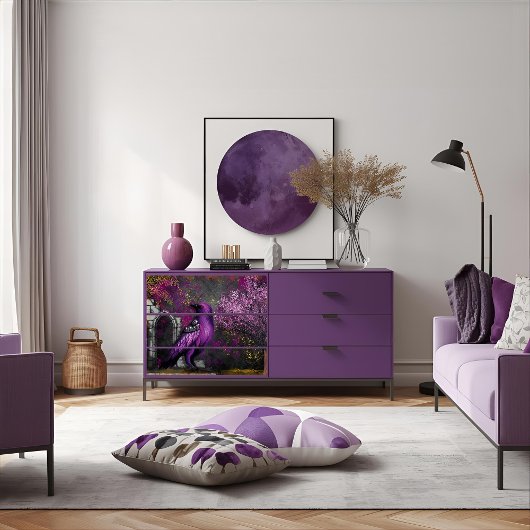 Papier Mousseline Enchanting Midnight Purple Crow Garden Decoupage