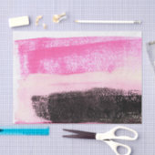 Papier Mousseline Encre Abstraite rose chaud vibrante (Artisanat)