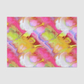 Papier Mousseline Encre Abstraite rose et jaune (Recto)